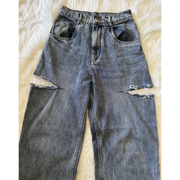 Maison Margiela Cut Out Slash Denim Jeans Indigo Blue Small - Picture 2 of 8
